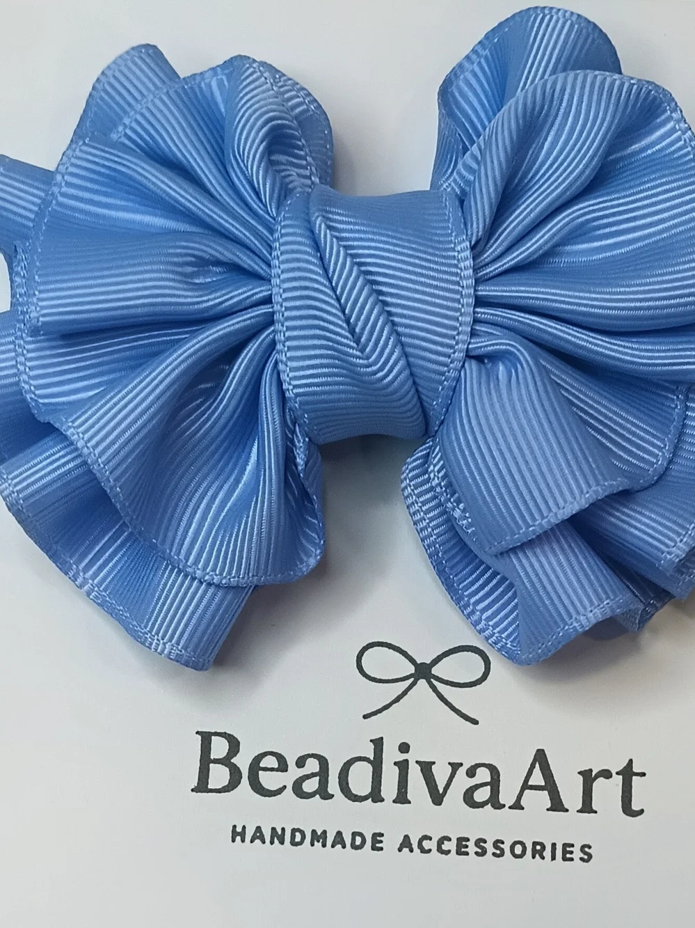 Handmade Bow Girls Ruffled Bow Hair Clips — Purple, Blue & Yellow🎀✨